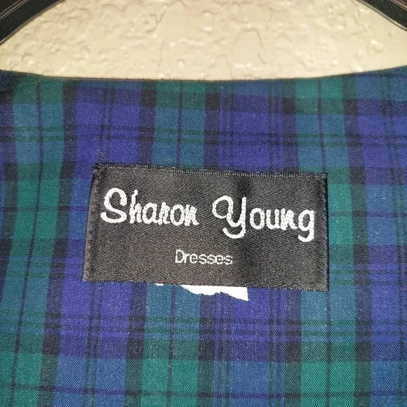 Vintage Sharon Young Plaid Dress Size Small Cottage Core - Picture 7 of 11